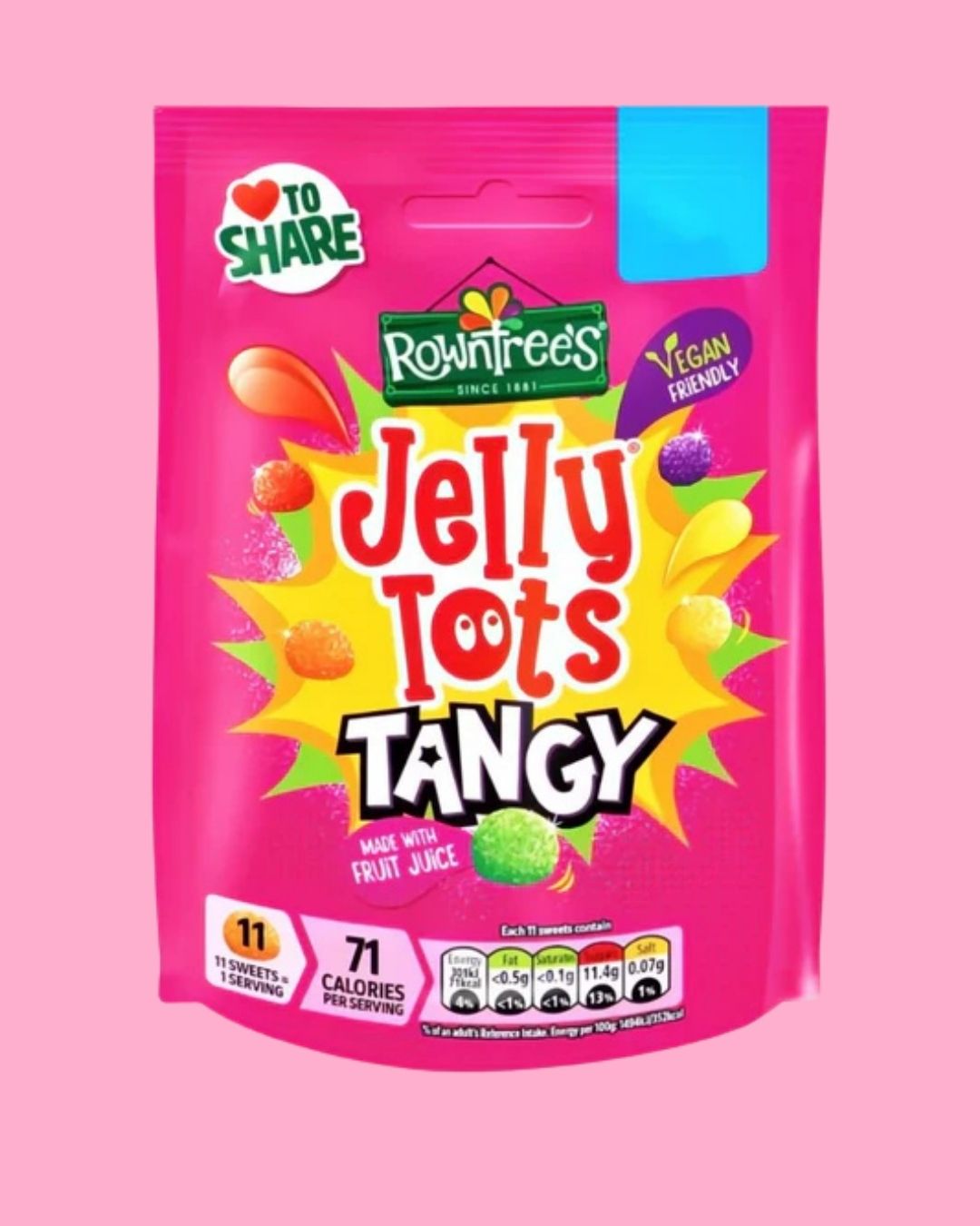 Rowntree's Jelly Tots Tangy Sweets Sharing Bag